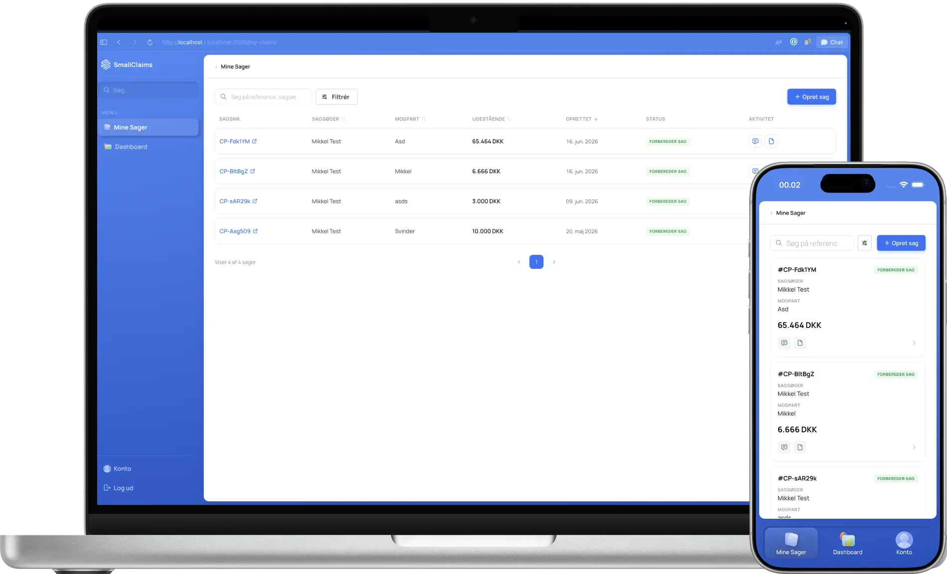 SmallClaims app screenshot